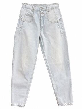 Vintage Guess Jeans White Wash High Rise Tapered Denim 80s 90s Light Wash